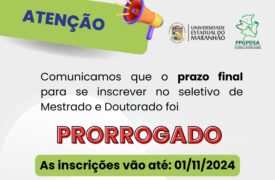 Retificação nº 01/2024 do Edital nº 189/2024 – PPG/CPG/UEMA